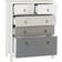 SECONIQUE Vermont White/Grey Chest of Drawer 85x104.5cm