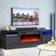 Jolydale Fireplace Modern Black TV Bench 70x25"