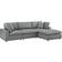 modway Commix Gray Vegan Leather Sofa 119" 4 Seater