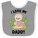 Inktastic Cute Sloth I Love My Daddy with Green Leaves in Black Baby Bib