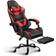 Yssoa Backrest and Seat Height Adjustable Swivel Gaming Chair - Black/Red