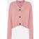 Whistles Nina Rib Detail Cropped Cardigan, Dusty Pink