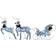 vidaXL Reindeer & Sleigh White Lámpara de Navidad 64cm 2pcs