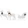 vidaXL Reindeer & Sleigh White Jullampa 64cm 2st