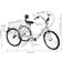 HINOPY for Adults, 60cm 3-Wheel Adult Bicycle 7-Speed ​​Folding Cruiser Bike