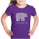 LA Pop Art Girl's Yosemite Bear Word Art T-shirt - Purple