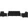 vidaXL 3201481 Black Sofa 198cm 3stk 3 personers