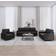 vidaXL 3201481 Black Sofa 198cm 3stk 3 personers