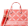 Michael Kors Gigi Small Empire Logo Jacquard Messenger Bag - Spiced Coral