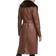 Kenneth Cole Women's Faux Fur Trim Coat - Coffee