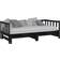 vidaXL Pull Out Black Sofa 203.5cm 3-seter