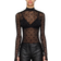 Marine Serre Moonogram Mesh Flock High Neck Top - Black