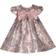 Bonnie Jean Baby Girl's Short Sleeve Floral Metallic Dress - Grey/Pink