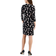 Anne Klein Faux-Wrap Dress - Black/Cherry Blossom