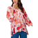 Roman Spot Print Relaxed Woven Top - Red