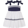 Powell Craft Girl's Dress - Navy Blue/White