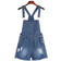Strap Denim Shorts Jumpsuit - Dark Blue