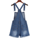 Strap Denim Shorts Jumpsuit - Dark Blue