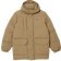 Lacoste Removable Hood Midi Puffer Jacket - Brown