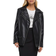 River Island Faux Leather Oversized Biker Jacket - Black