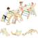 Casart 3-in-1 Triangle Climbing Set Wooden Toddler Climber with Reversible Ramp Arch