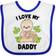 Inktastic Cute Sloth I Love My Daddy with Green Leaves in Black Baby Bib