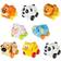 PowerTRC Cartoon Animals Friction Push & Go Toy Cars Playset