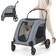 Costway 4 Wheels Foldable Pet Extra Large Dog Stroller with Dual Entry Gray 83.8x116.8cm