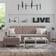 CosmoLiving by Cosmopolitan Corner Sofa Blush Sofa 213cm 3 Seater