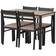 SECONIQUE Radley ‎Black/Oak Effect Dining Set 70x110cm 5pcs