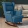 vidaXL Solid Wood Blue Rocking Chair 97cm