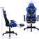 Costway Reclining Massage Rolling Office/Gaming Chair with Footrest - Blue