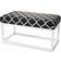 Rosalind Wheeler Malad Velvet Black/White Settee Bench 100x50cm