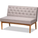 Baxton Studio Riordan Fabric Upholstered Gray/Walnut Brown Sofa 74.4" 2pcs 4 Seater