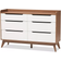 Baxton Studio Brighton White /Walnut Chest of Drawer 56x36.8"