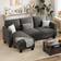 Victone Convertible Sectional Dark Gray Sofa 70.8" 3 Seater