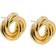 Adina Eden Solid Triple Stranded Knot Stud Earring - Gold