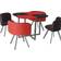 Kosy Koala 4931814 Red/Black Dining Set 90cm 5pcs