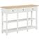 vidaXL 280016 White/Natural Wood Console Table 30x120cm