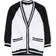 Balmain Kid's Logo Cardigan - White/Black (BU4A40 Z1869-100NE)