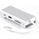 Nordic 1 to 7 C Aluminum Docking Station 1xHDMI 4K 30Hz 1xRJ45 Giga Ethernet 2xUSB 3.1 5Gbp 1x USB C PD87W 1xSD/TF card reader silver