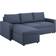 Sacramento Sofa Bed With Chaise Blue Sofa 218cm 3 Seater