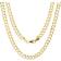 Nuragold Cuban Chain Curb Link Diamond Cut Pave Two Tone Necklace - Gold/Silver