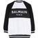 Balmain Kid's Logo Cardigan - White/Black (BU4A40 Z1869-100NE)