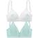 Petite Fleur Non-Wired Bralettes 2-pack - Mint/White