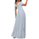 Goddiva Bardot Pleated Skirt Wedding Dress - Silver