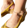 Scrouples Rainbow Baguette Anklet - Gold/Multicolour