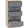 SECONIQUE Nevada Grey Gloss/Light Oak Chest of Drawer 50x193cm