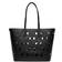 Michael Kors Eliza Large Perforated Empire Logo Tote Bag - Black