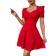 Shein Privé Women's Romantic Valentine's Day Summer New Arrival Red Short Sleeve Dress for Dating, Vacation & Commute